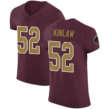＃52 Men's Javon Kinlaw Elite Washington Commanders Burgundy Alternate Vapor Untouchable Jersey