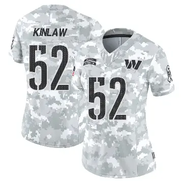 ＃52 Women's Javon Kinlaw Arctic Camo Limited Washington Commanders 2024 Salute to Service Jersey