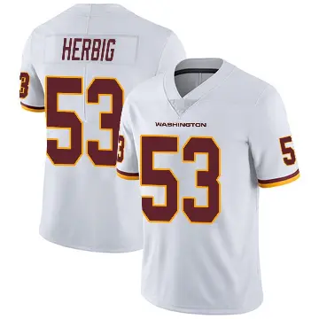 ＃53 Men's Nate Herbig White Limited Washington Commanders Vapor Untouchable Jersey
