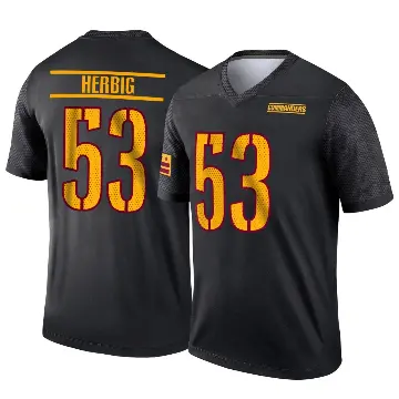 ＃53 Youth Nate Herbig Black Legend Washington Commanders Alternate Jersey