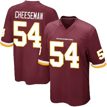 ＃54 Men's Camaron Cheeseman Game Washington Commanders Burgundy Team Color Jersey