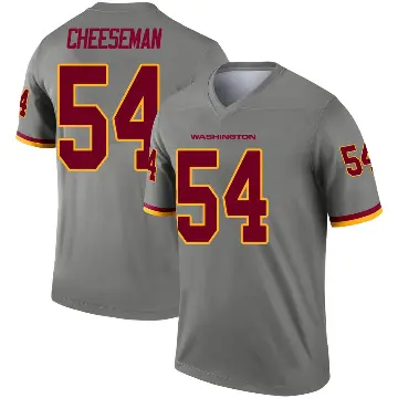 ＃54 Youth Camaron Cheeseman Gray Legend Washington Commanders Inverted Jersey
