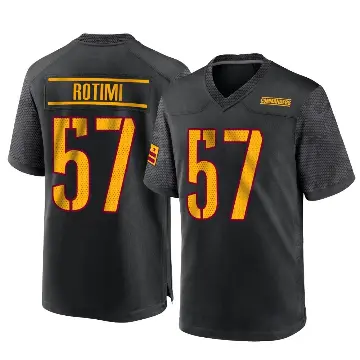 ＃57 Men's Bunmi Rotimi Black Game Washington Commanders Alternate Jersey