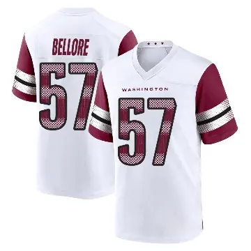 ＃57 Youth Nick Bellore White Game Washington Commanders Jersey