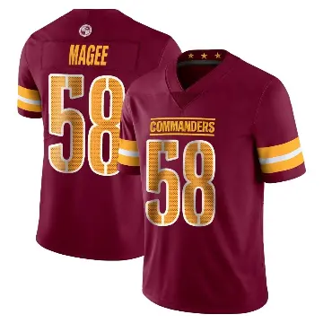＃58 Men's Jordan Magee Limited Washington Commanders Vapor Burgundy Jersey