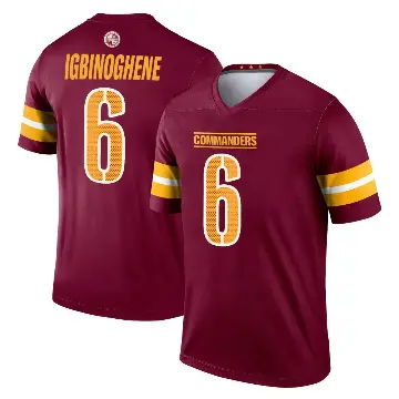 ＃6 Men's Noah Igbinoghene Legend Washington Commanders Burgundy Jersey