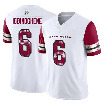 ＃6 Men's Noah Igbinoghene White Limited Washington Commanders Vapor F.U.S.E. Jersey