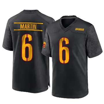 ＃6 Men's Tay Martin Black Game Washington Commanders Alternate Jersey