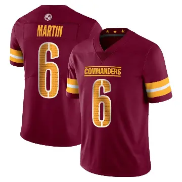 ＃6 Men's Tay Martin Limited Washington Commanders Vapor Burgundy Jersey