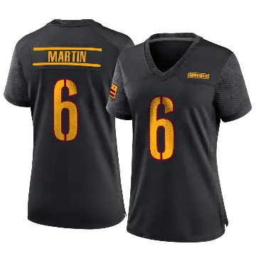 ＃6 Women's Tay Martin Black Game Washington Commanders Alternate Jersey
