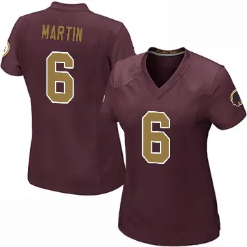 ＃6 Women's Tay Martin Game Washington Commanders Burgundy Alternate Jersey