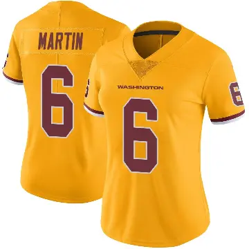 ＃6 Women's Tay Martin Gold Limited Washington Commanders Color Rush Jersey