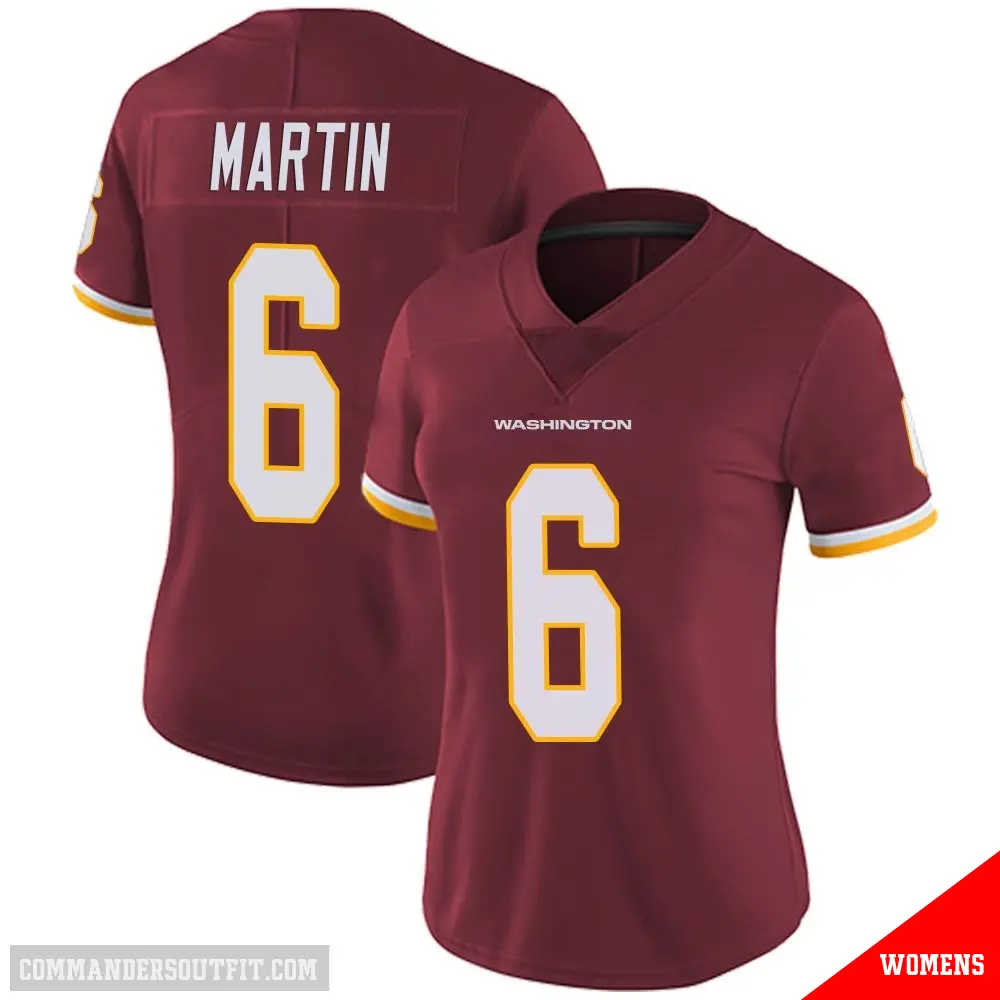 ＃6 Women's Tay Martin Limited Washington Commanders Burgundy Team Color Vapor Untouchable Jersey