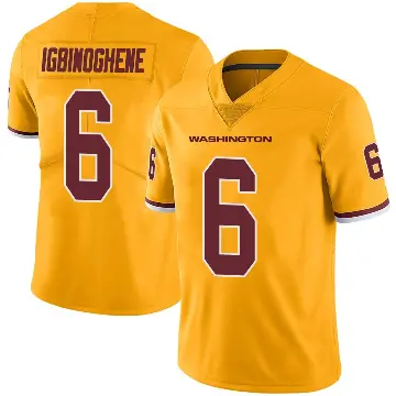 ＃6 Youth Noah Igbinoghene Gold Limited Washington Commanders Color Rush Jersey