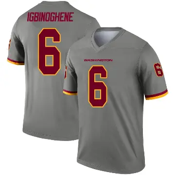 ＃6 Youth Noah Igbinoghene Gray Legend Washington Commanders Inverted Jersey