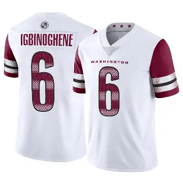 ＃6 Youth Noah Igbinoghene White Limited Washington Commanders Vapor Jersey
