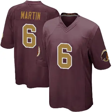 ＃6 Youth Tay Martin Game Washington Commanders Burgundy Alternate Jersey