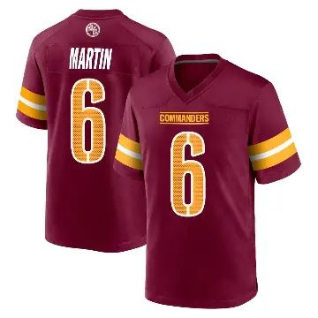 ＃6 Youth Tay Martin Game Washington Commanders Burgundy Jersey