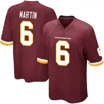 ＃6 Youth Tay Martin Game Washington Commanders Burgundy Team Color Jersey