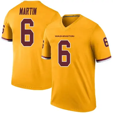 ＃6 Youth Tay Martin Gold Legend Washington Commanders Color Rush Jersey