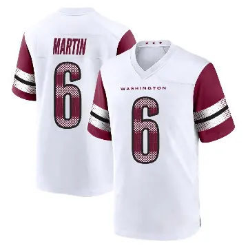 ＃6 Youth Tay Martin White Game Washington Commanders Jersey