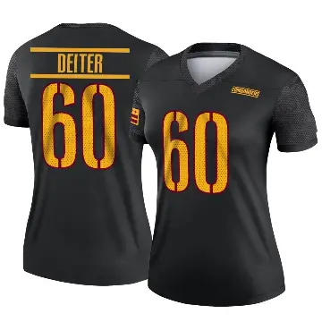＃60 Women's Michael Deiter Black Legend Washington Commanders Alternate Jersey