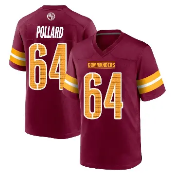 ＃64 Men's Norell Pollard Game Washington Commanders Burgundy Jersey