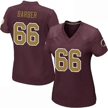 ＃66 Women's Ricky Barber Game Washington Commanders Burgundy Alternate Jersey