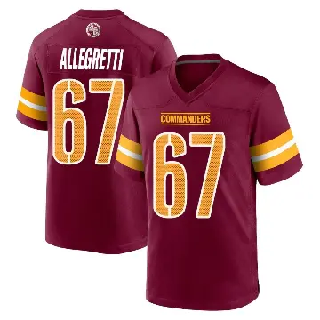 ＃67 Men's Nick Allegretti Game Washington Commanders Burgundy Jersey