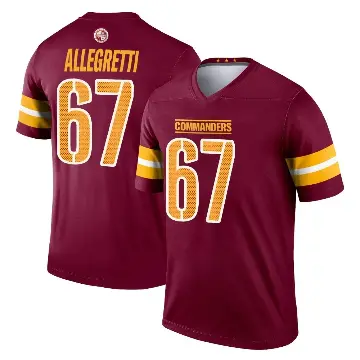 ＃67 Men's Nick Allegretti Legend Washington Commanders Burgundy Jersey