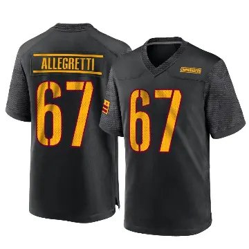＃67 Youth Nick Allegretti Black Game Washington Commanders Alternate Jersey