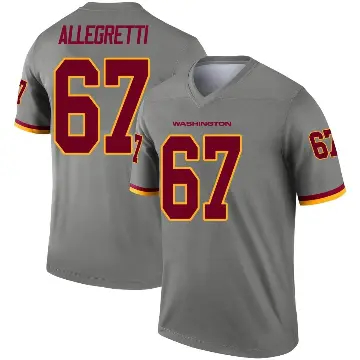 ＃67 Youth Nick Allegretti Gray Legend Washington Commanders Inverted Jersey