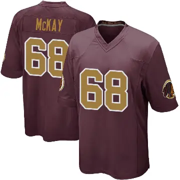 ＃68 Youth Timothy McKay Game Washington Commanders Burgundy Alternate Jersey