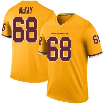 ＃68 Youth Timothy McKay Gold Legend Washington Commanders Color Rush Jersey