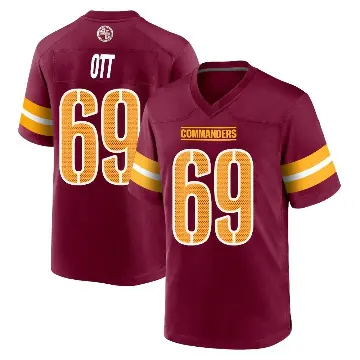 ＃69 Men's Tyler Ott Game Washington Commanders Burgundy Jersey