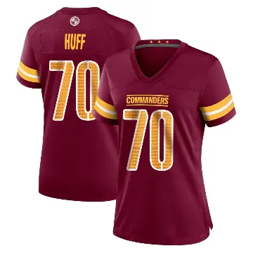 ＃70 Women's Sam Huff Game Washington Commanders Burgundy Jersey