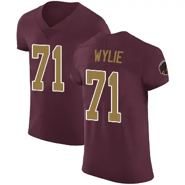＃71 Men's Andrew Wylie Elite Washington Commanders Burgundy Alternate Vapor Untouchable Jersey