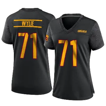 ＃71 Women's Andrew Wylie Black Game Washington Commanders Alternate Jersey