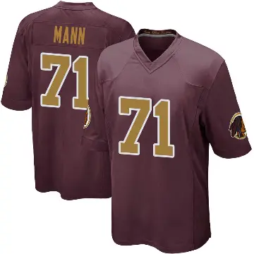 ＃71 Youth Charles Mann Game Washington Commanders Burgundy Alternate Jersey