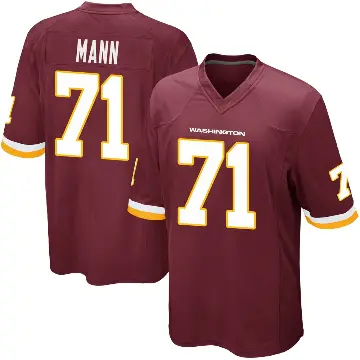 ＃71 Youth Charles Mann Game Washington Commanders Burgundy Team Color Jersey