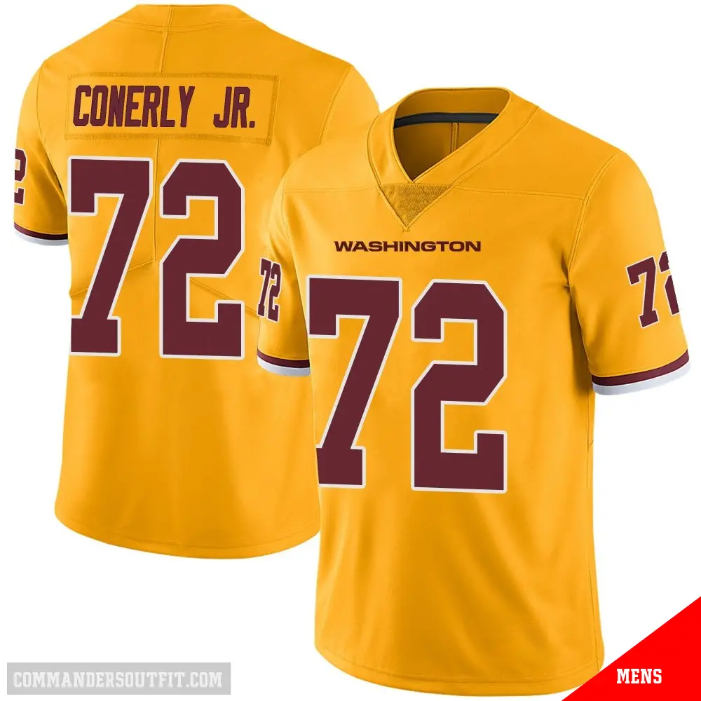 ＃72 Men's Josh Conerly Jr. Gold Limited Washington Commanders Color Rush Jersey
