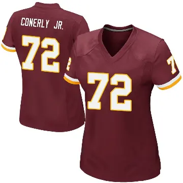 ＃72 Women's Josh Conerly Jr. Game Washington Commanders Burgundy Team Color Jersey