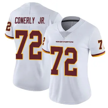 ＃72 Women's Josh Conerly Jr. White Limited Washington Commanders Vapor Untouchable Jersey