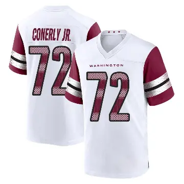 ＃72 Youth Josh Conerly Jr. White Game Washington Commanders Jersey