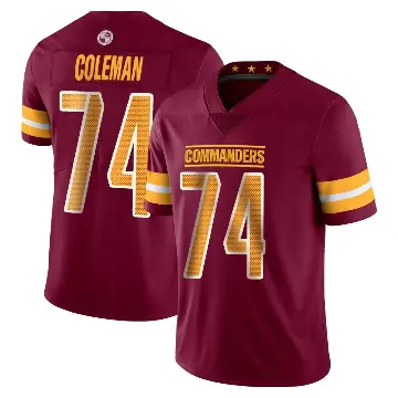 ＃74 Men's Brandon Coleman Limited Washington Commanders Vapor Burgundy Jersey