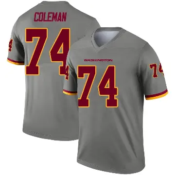 ＃74 Youth Brandon Coleman Gray Legend Washington Commanders Inverted Jersey