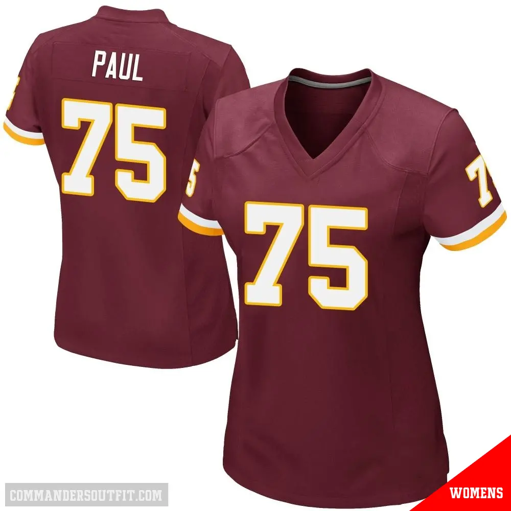 ＃75 Women's Chris Paul Game Washington Commanders Burgundy Team Color Jersey