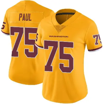 ＃75 Women's Chris Paul Gold Limited Washington Commanders Color Rush Jersey