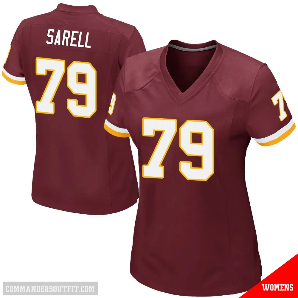 ＃79 Women's Foster Sarell Game Washington Commanders Burgundy Team Color Jersey
