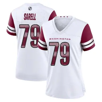 ＃79 Women's Foster Sarell White Game Washington Commanders Jersey